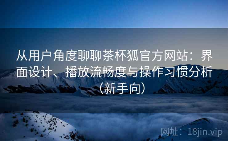 从用户角度聊聊茶杯狐官方网站：界面设计、播放流畅度与操作习惯分析（新手向）