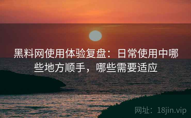 黑料网使用体验复盘：日常使用中哪些地方顺手，哪些需要适应