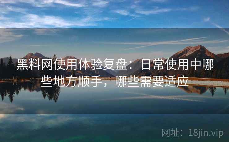 黑料网使用体验复盘：日常使用中哪些地方顺手，哪些需要适应