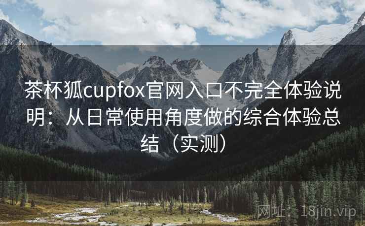 茶杯狐cupfox官网入口不完全体验说明：从日常使用角度做的综合体验总结（实测）